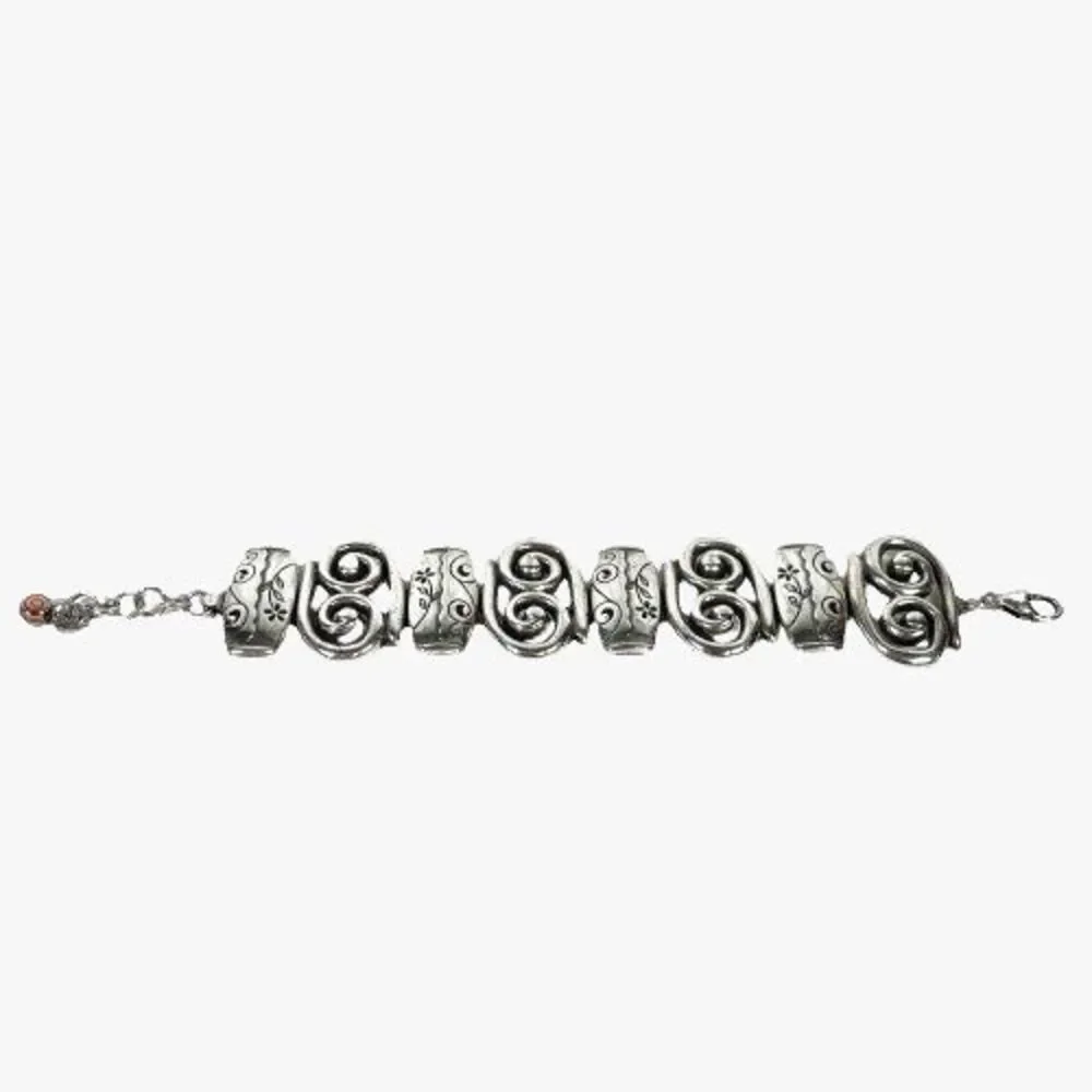 Brighton Silver Pablo's Passion Picasso Swirls Scroll & Floral Link Bracelet $68